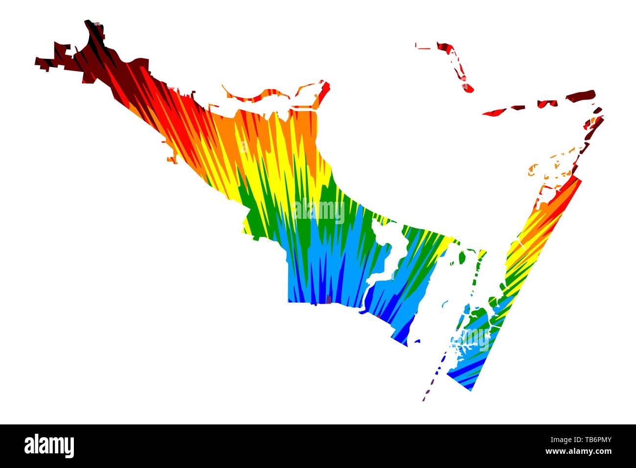 Corpus Christi città (Stati Uniti d'America, USA, Stati Uniti, noi, Stati Uniti città, stati uniti d'America city)- mappa è progettato rainbow abstract pattern colorati, Città Illustrazione Vettoriale