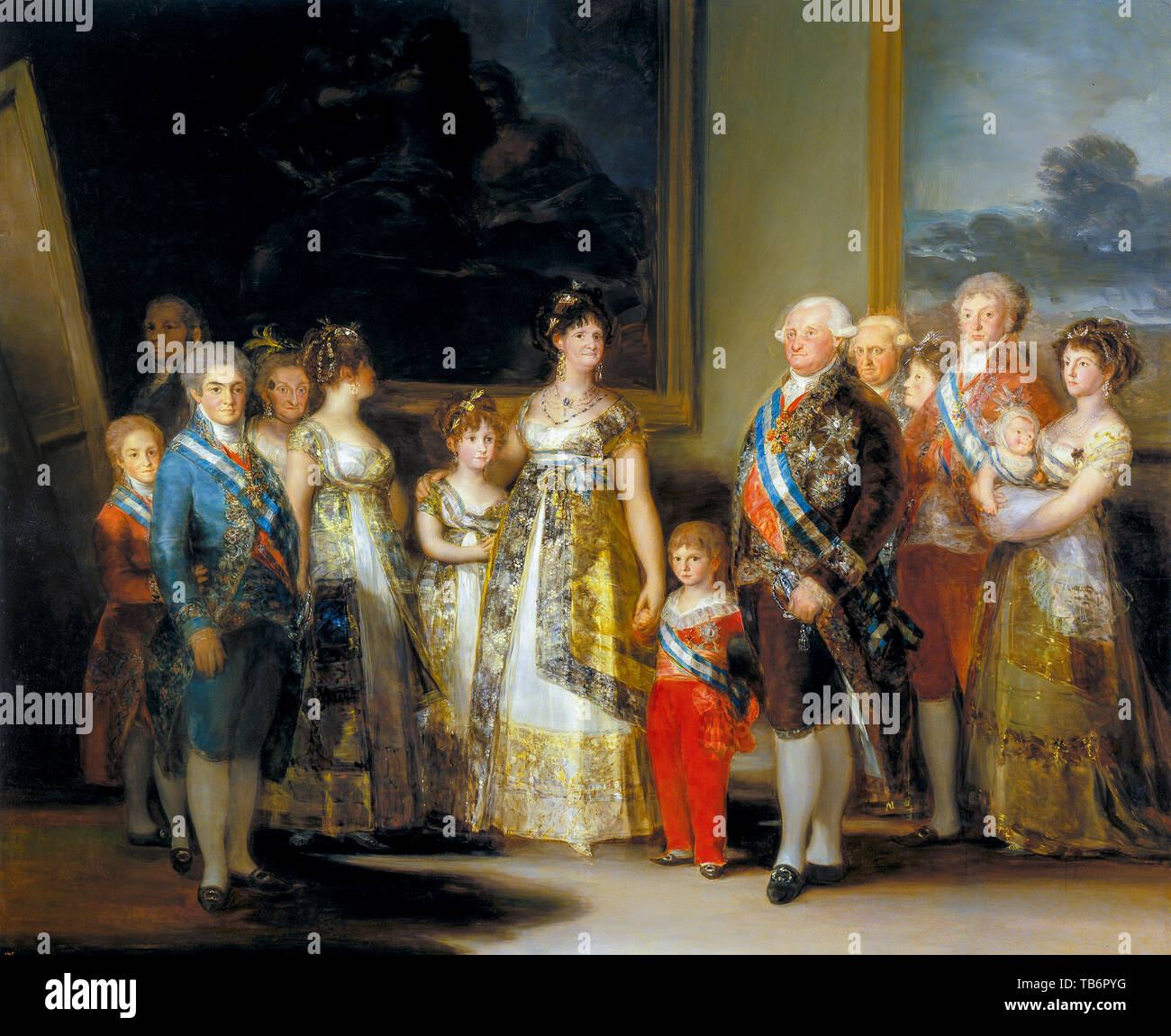 Francisco Goya, Carlo IV di Spagna e la sua famiglia, ritratto dipinto, 1800 Foto Stock
