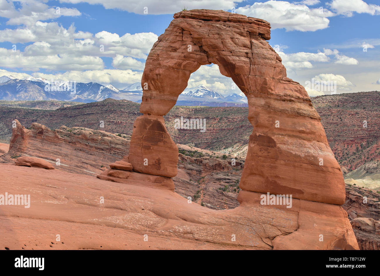 Delicate Arch nel Parco Nazionale Arches, Utah, Stati Uniti d'America Foto Stock