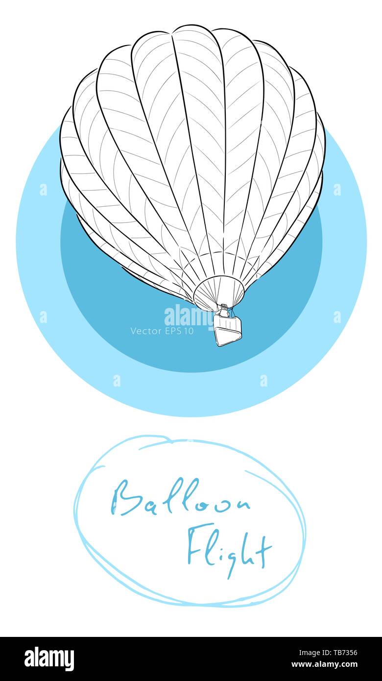 Palloncino ad aria calda isolato su sfondo colorato Illustrazione Vettoriale