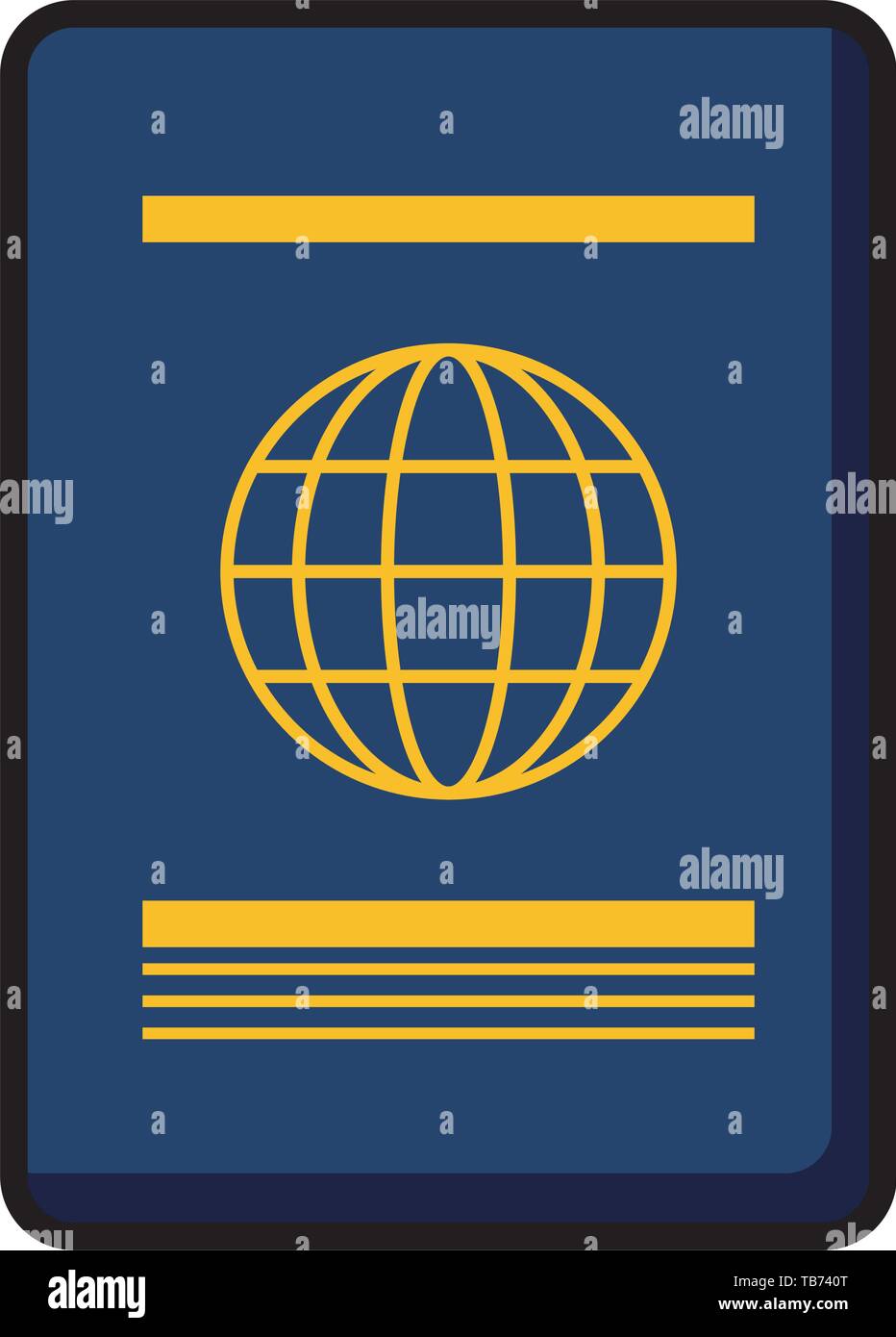 Passport id internazionale su sfondo bianco Illustrazione Vettoriale