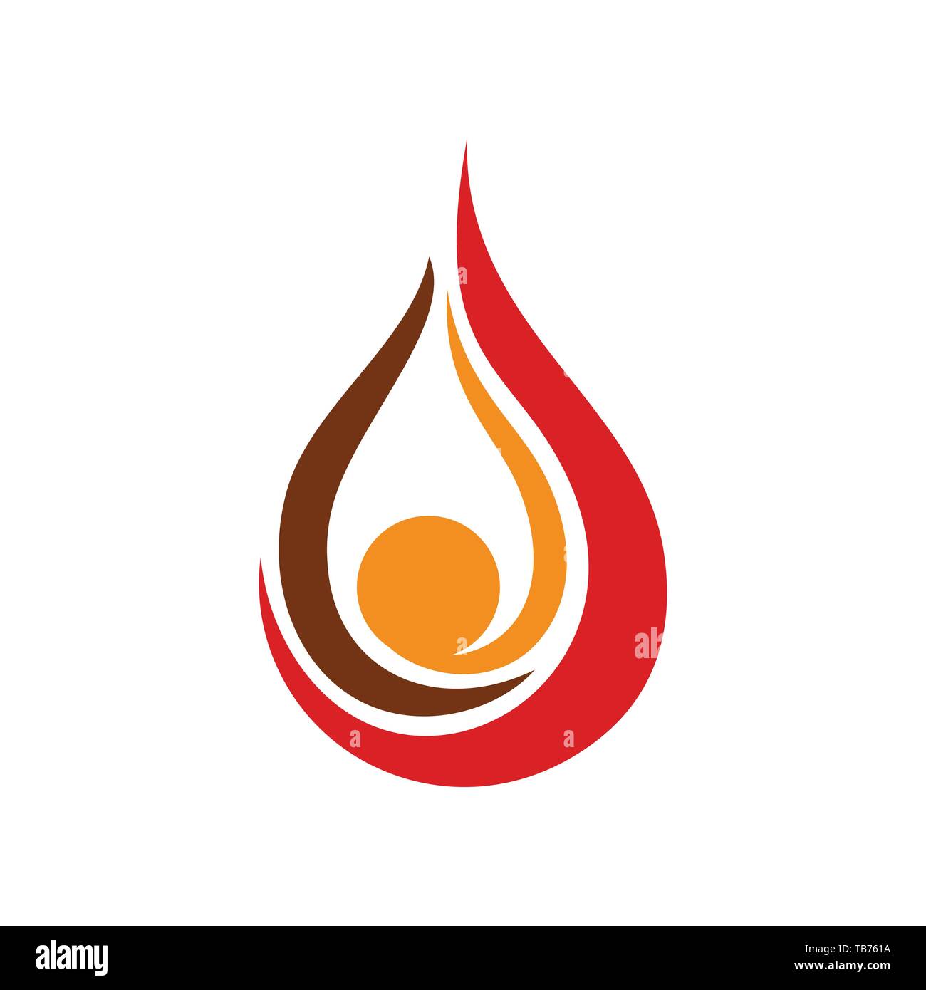 Goccia di olio fiamme simbolo vettore Logo grafico del modello di progettazione Illustrazione Vettoriale