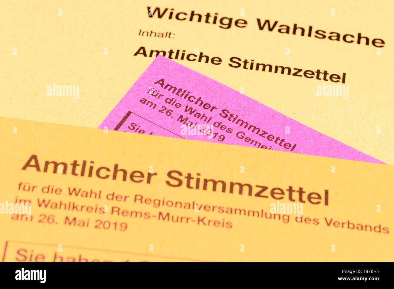 Elezione di documenti per le elezioni locali, Germania Foto Stock
