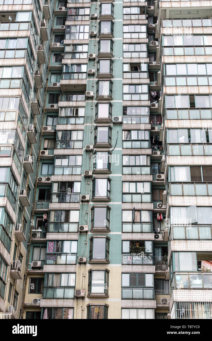 Moderno edificio di appartamenti a Chengdu Sichuan, Cina Foto Stock