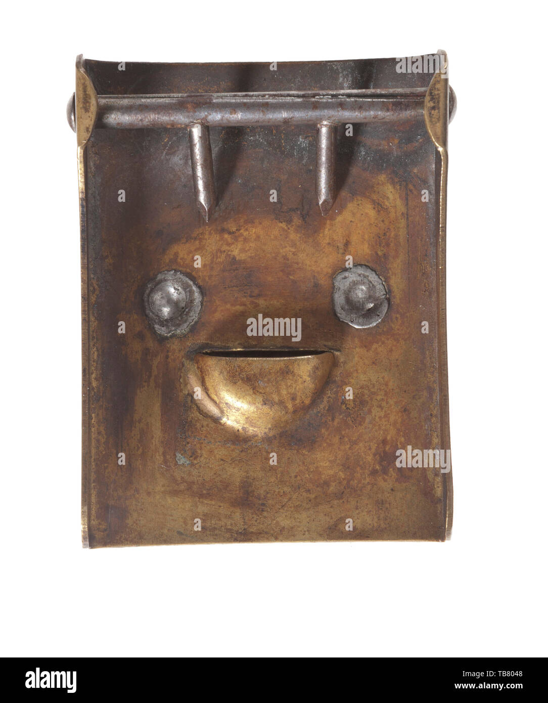 JOHN WAHL cinghia e fibbia raccolta, un elemento di FAD la fibbia della cinghia, in ottone stampato, liscio del campo esterno, stampato in ottone centro circolare la piastra frontale applicata da due spot di saldature. Cfr. Angolia, le fibbie della cintura di sicurezza & broccati del Terzo Reich, p. 318., Editorial-Use-solo Foto Stock