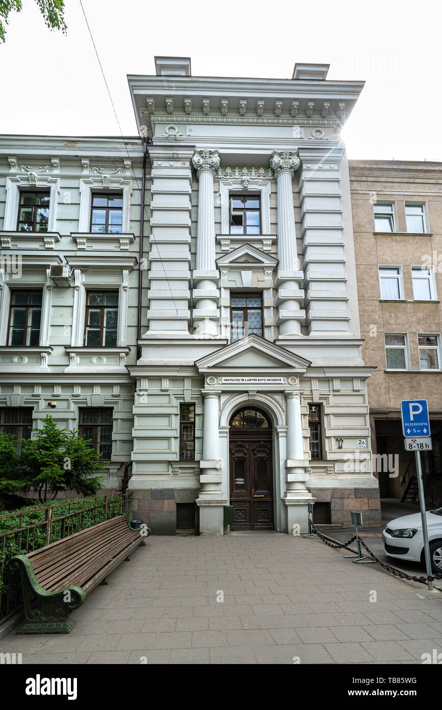 Vilnius, Lituania. Maggio 2019. l'ex KGB edificio, ora sede del Museo del Genocidio vittime Foto Stock