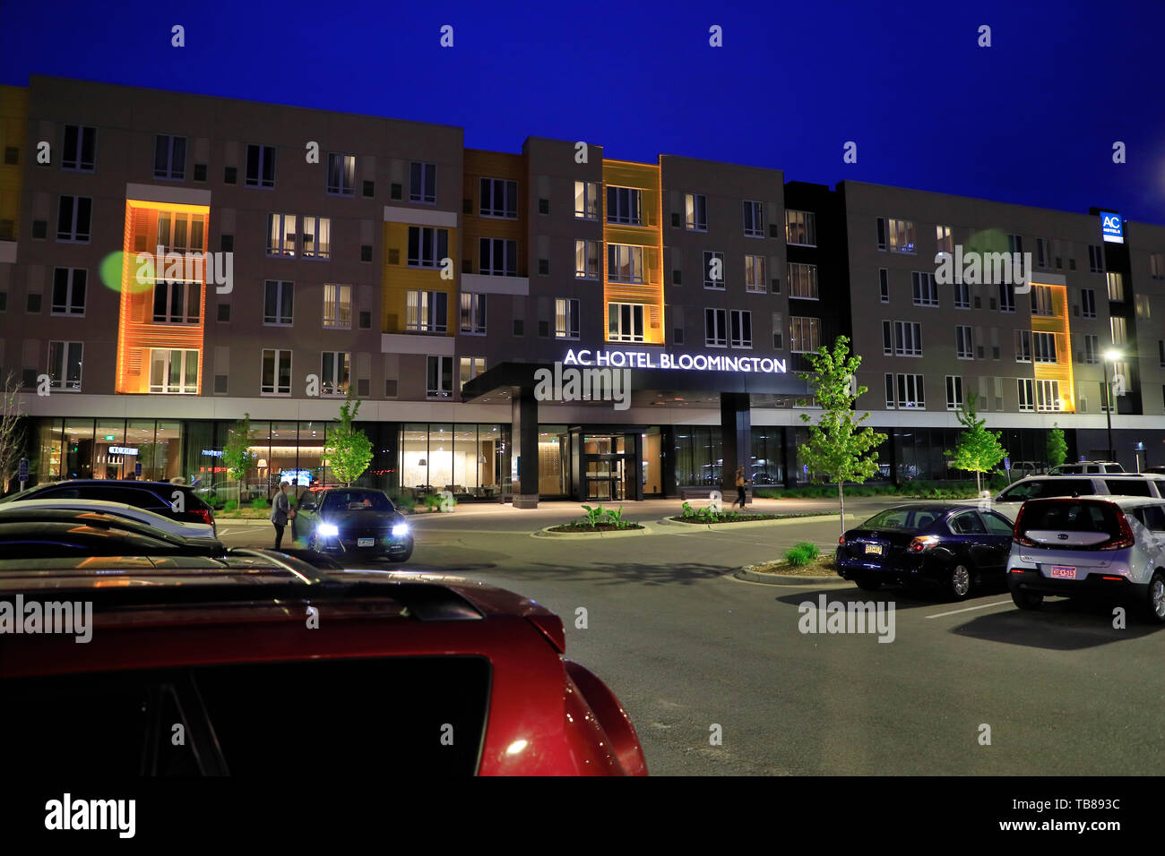 La vista notturna di AC Hotel Bloomington by Marriott Mall of America.Bloomington.Minnesota.USA Foto Stock