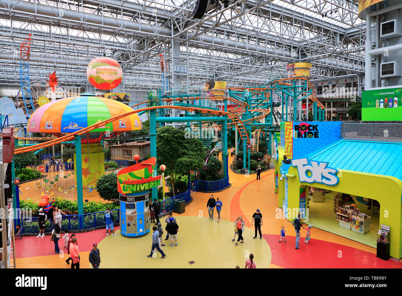 Nickelodeon Universe theme park all'interno del Mall of America.Bloomington.Minnesota.USA Foto Stock