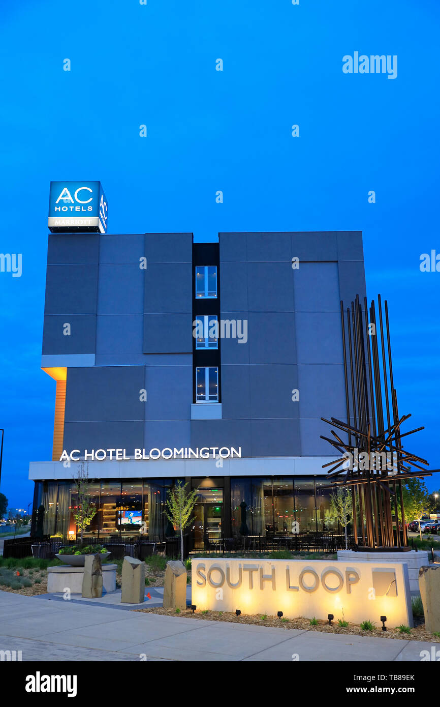 La vista notturna di AC Hotel Bloomington by Marriott Mall of America.Bloomington.Minnesota.USA Foto Stock