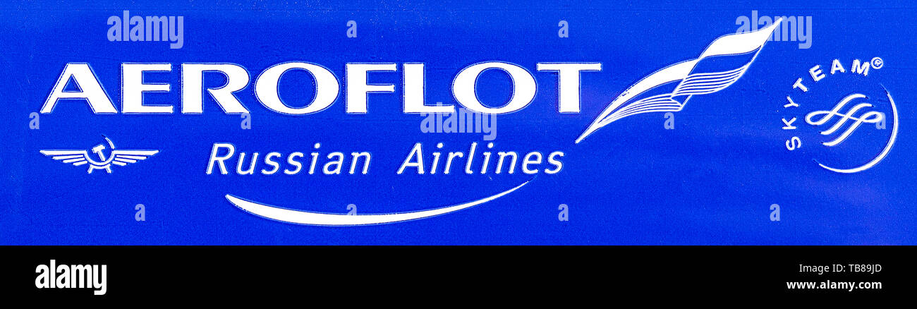 CHISINAU in Moldova- Settembre 09, 2017: Close-up shot di banner con il logo di SkyTeam. SkyTeam è stato l ultimo dei tre grandi alleanze tra compagnie aeree da formare Foto Stock