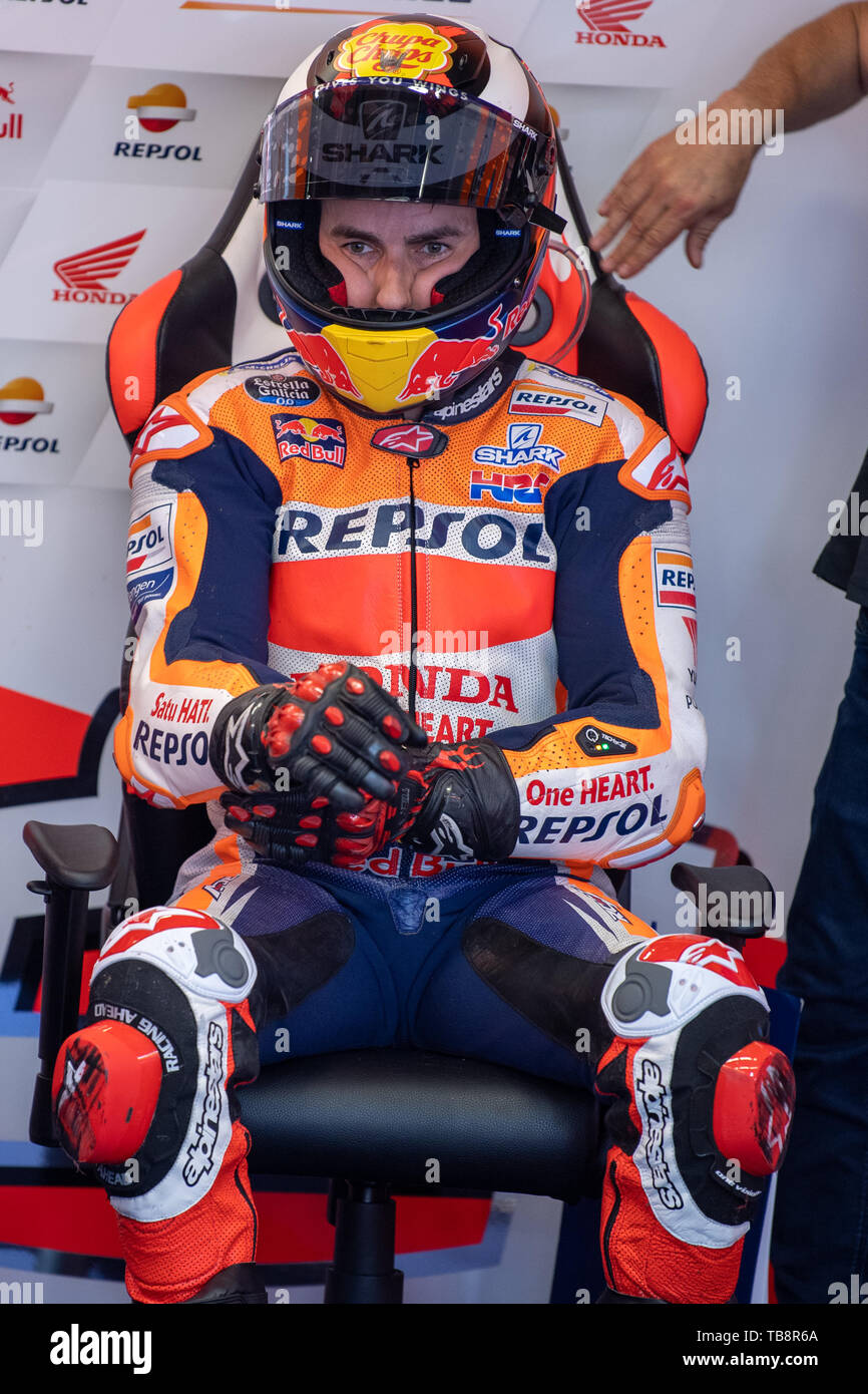 Mugello, Italia. 31 Maggio, 2019. Motori: Grand Prix d'Italia. 99 Jorge Lorenzo ai box Credit: Indipendente Agenzia fotografica/Alamy Live News Foto Stock