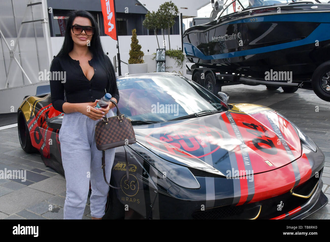 Londra, Regno Unito. Il 31 maggio 2019. Display auto alla guida esperienza di vacanza ospita yacht party presso il Sunborn Yacht, Royal Victoria Dock il 31 maggio 2019, Londra, Regno Unito. Credito: Picture Capital/Alamy Live News Foto Stock