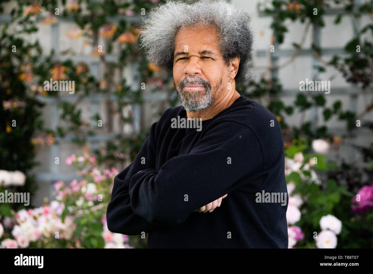 Il Festival di fieno, Hay on Wye, Wales UK , venerdì 31 maggio 2019. Albert Woodfox , che ha servito più di quattro decenni in confino solitario in un 6 x 9 piedi di cella, venti-tre ore al giorno, nella famigerata prigione di Angola in Louisiana USA per un crimine che non ha commesso. Credito: keith morris/Alamy Live News Foto Stock