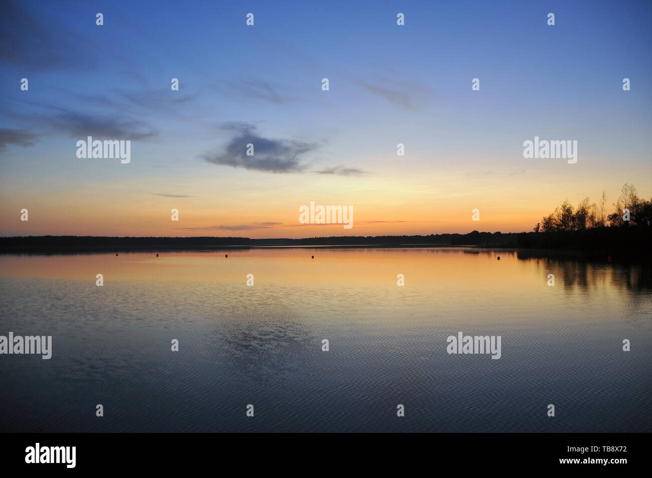 Tramonto al Bear Lake, Karujärv, Medve-tó, Estonia Foto Stock
