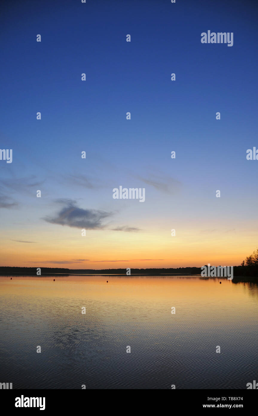 Tramonto al Bear Lake, Karujärv, Medve-tó, Estonia Foto Stock