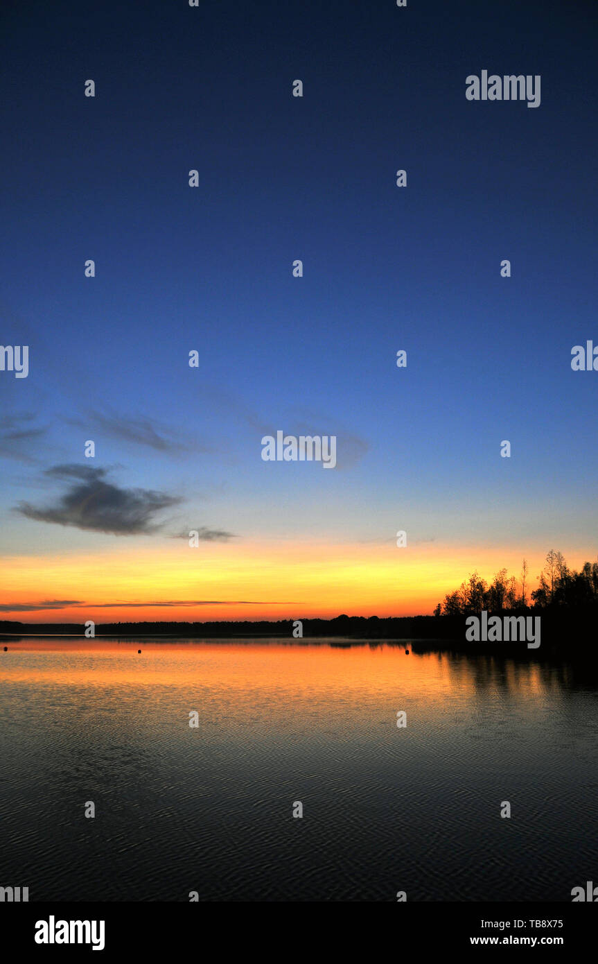 Tramonto al Bear Lake, Karujärv, Medve-tó, Estonia Foto Stock