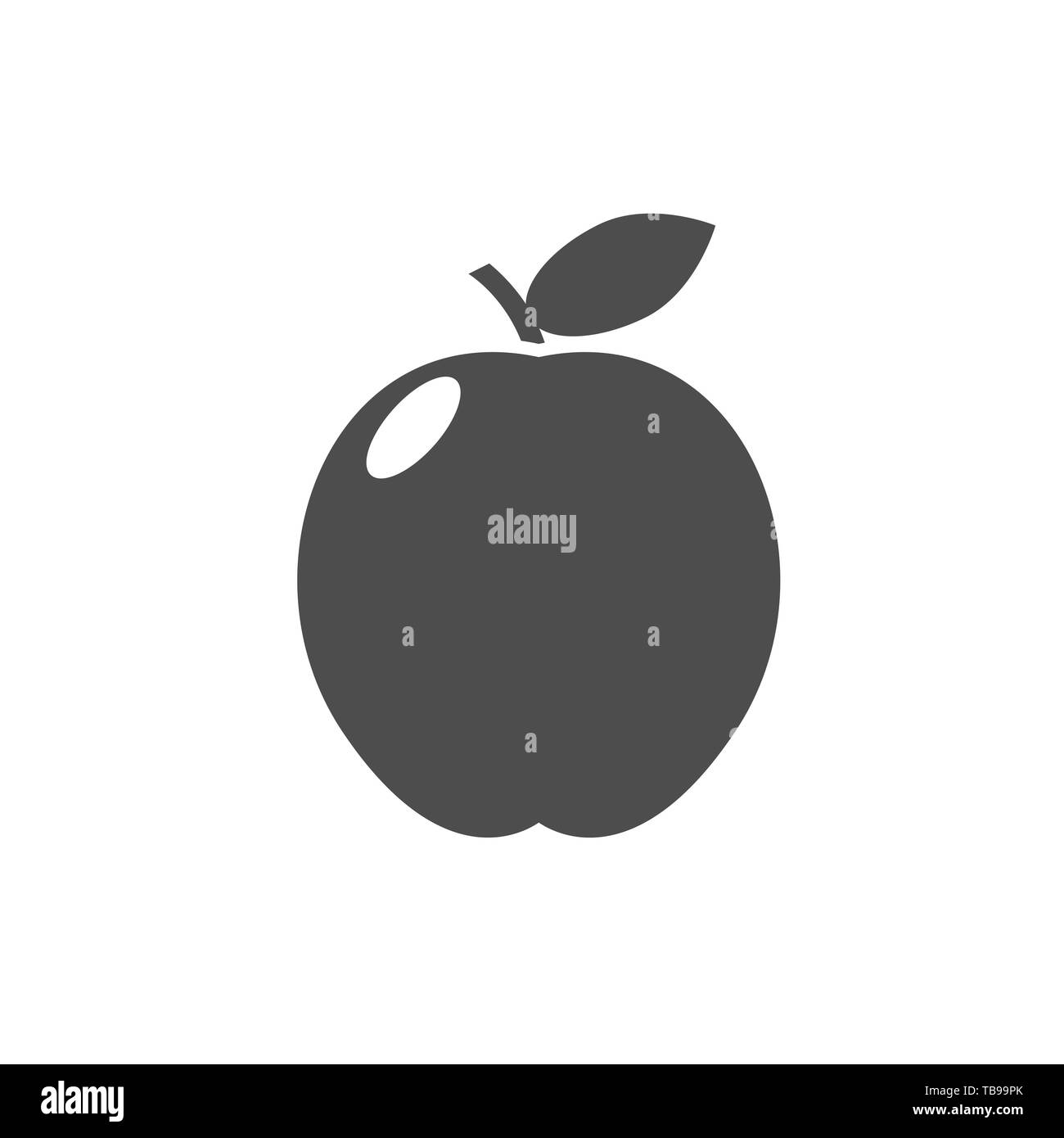 Icona di Apple. Apple segno di frutta, illustrazione vettoriale Illustrazione Vettoriale