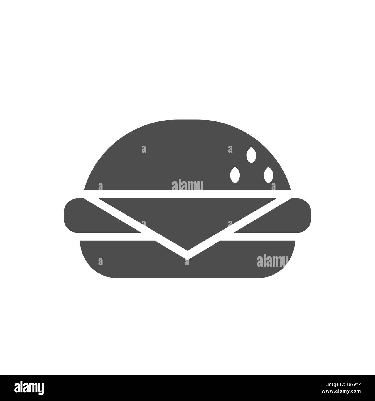 Il fast food concept. Icona di Burger, hamburger segno illustrazione vettoriale Illustrazione Vettoriale