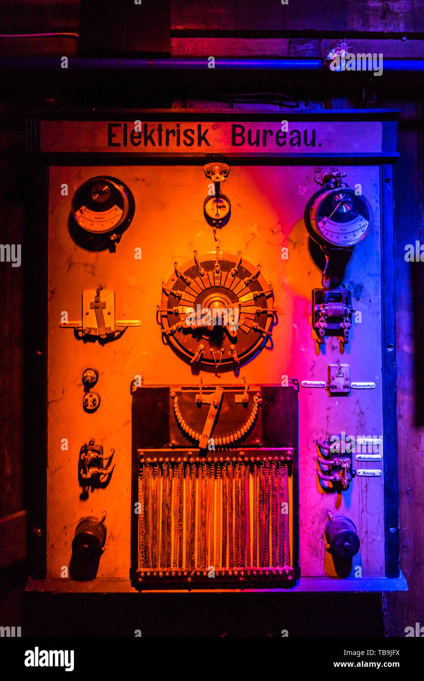 Il motore della nave polare Fram, usato dagli esploratori norvegesi in spedizioni polari, Oslo, Norvegia Foto Stock