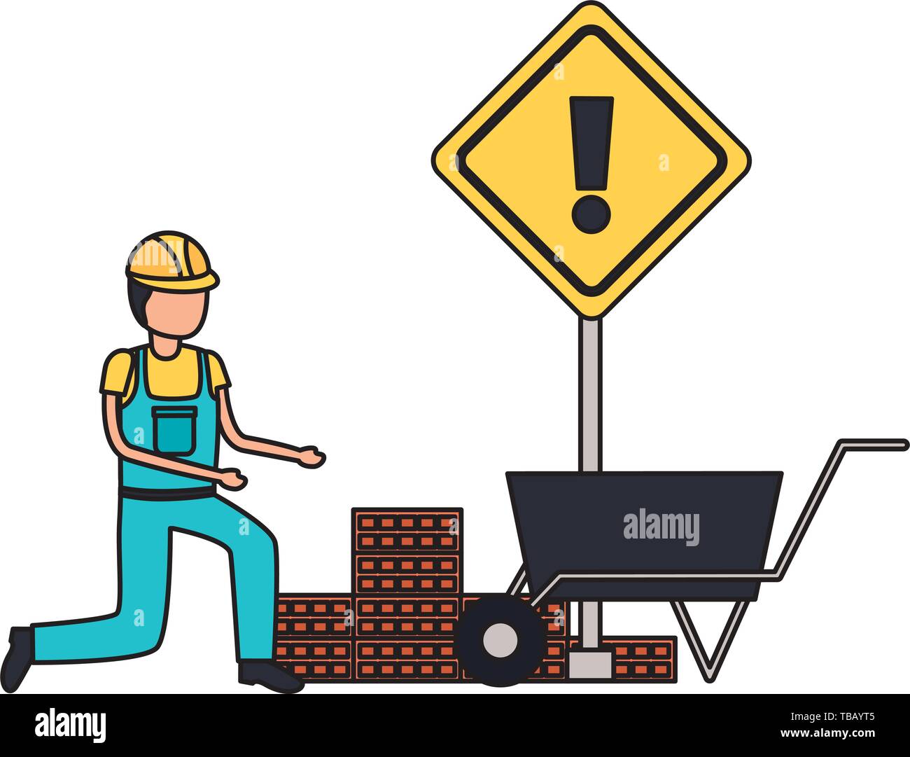 Lavoratore attrezzature da costruzione Illustrazione Vettoriale
