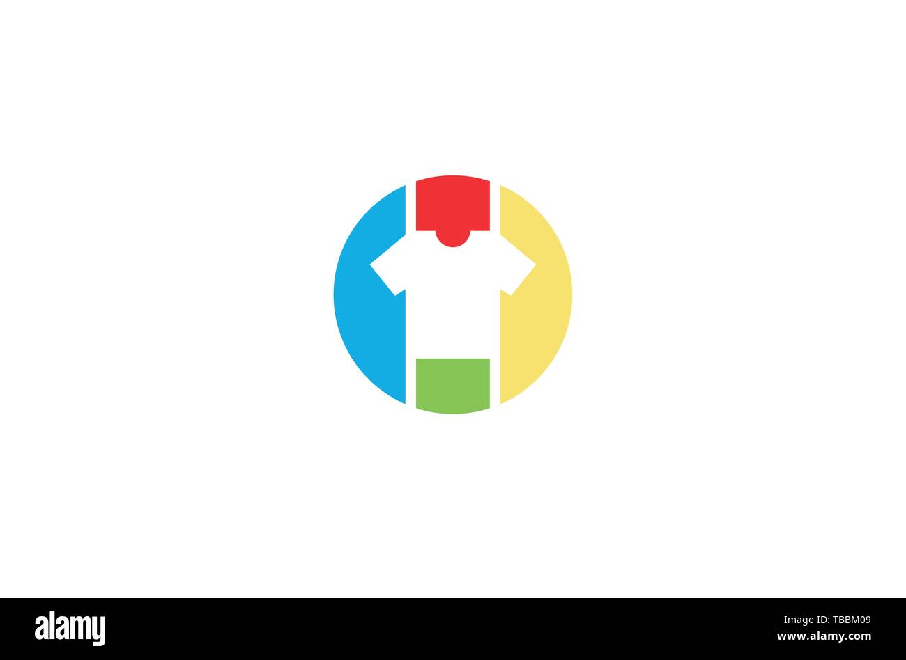 Creative circolare colorata colorata tshirt Logo Design simbolo illustrazione vettoriale Illustrazione Vettoriale