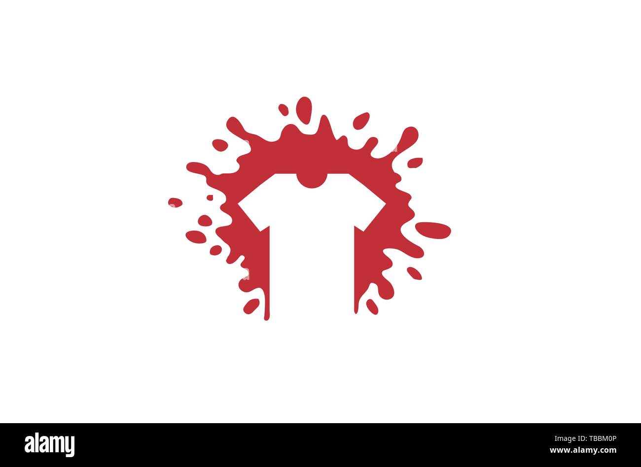 Creative tshrit rosso schizzi Logo Design simbolo illustrazione vettoriale Illustrazione Vettoriale