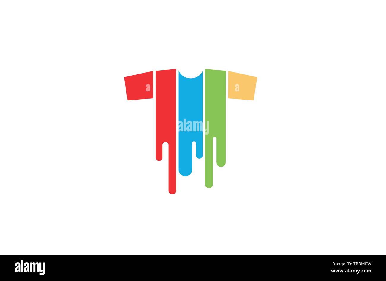 Creative T-shirt logo serigrafato simbolo illustrazione vettoriale Illustrazione Vettoriale