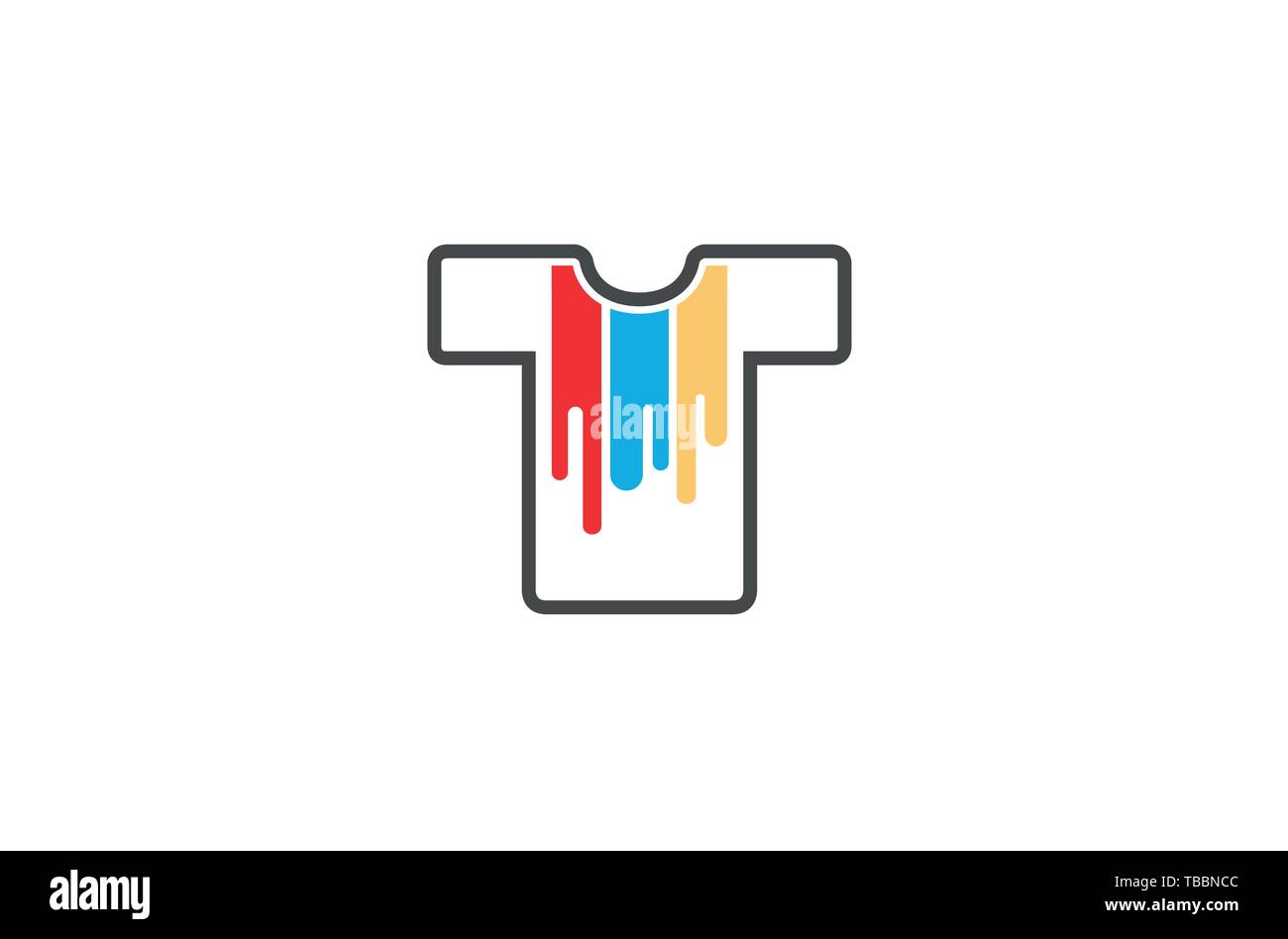 Creative T-shirt logo serigrafato simbolo illustrazione vettoriale Illustrazione Vettoriale