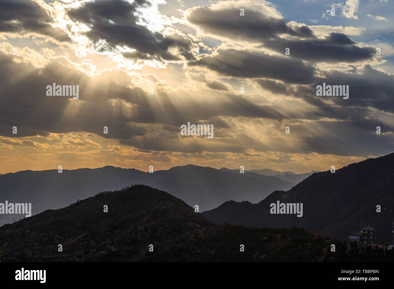 Pechino Xiangshan guarda al sole nel Foto Stock