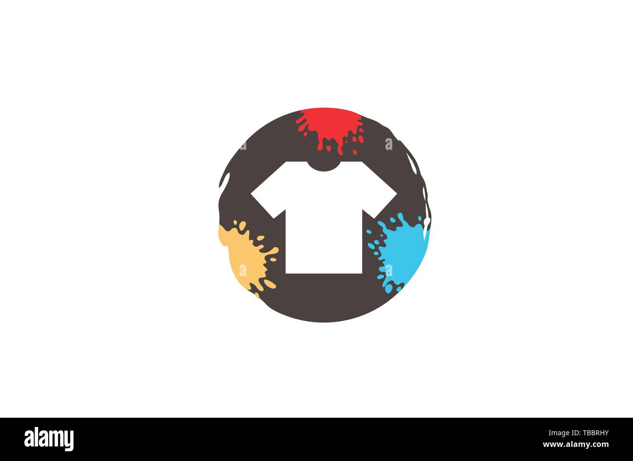 Creative cerchio colorato colorato tshirt Logo Design simbolo illustrazione vettoriale Illustrazione Vettoriale