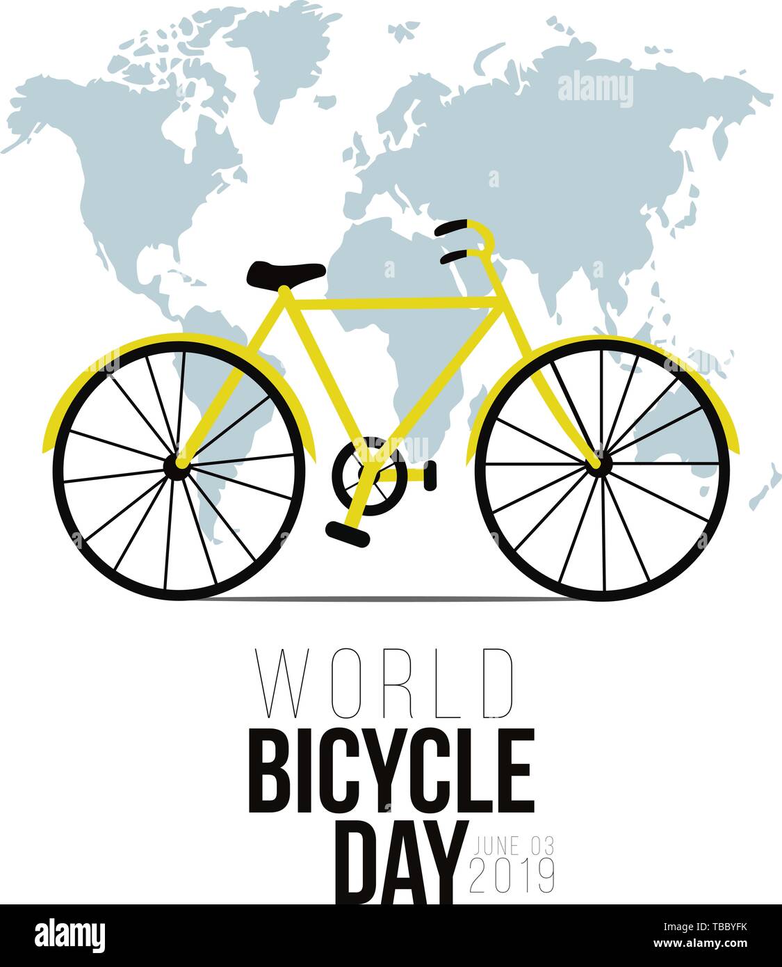 Illustrazione di un concetto di mondo giorno bicicletta. Illustrazione Vettoriale Illustrazione Vettoriale