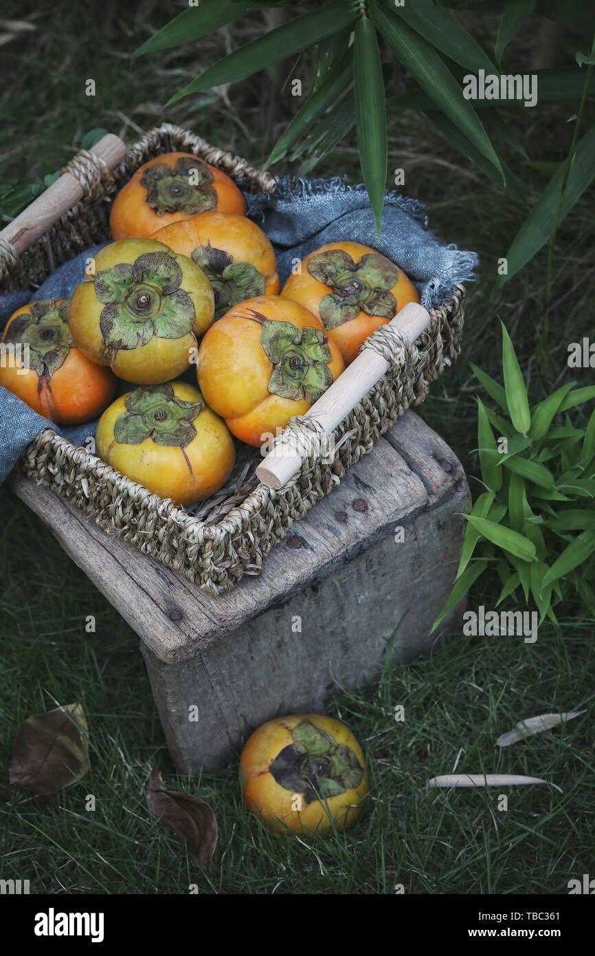 Fresche cachi croccante Foto Stock