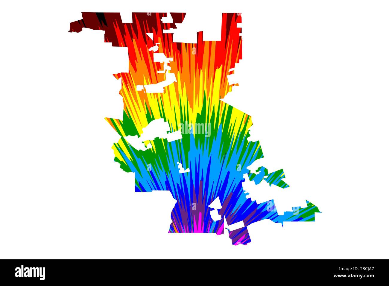 Città di Stockton (Stati Uniti d'America, USA, Stati Uniti, noi, Stati Uniti città, stati uniti d'America city)- mappa è progettato rainbow abstract pattern colorati, città di St Illustrazione Vettoriale