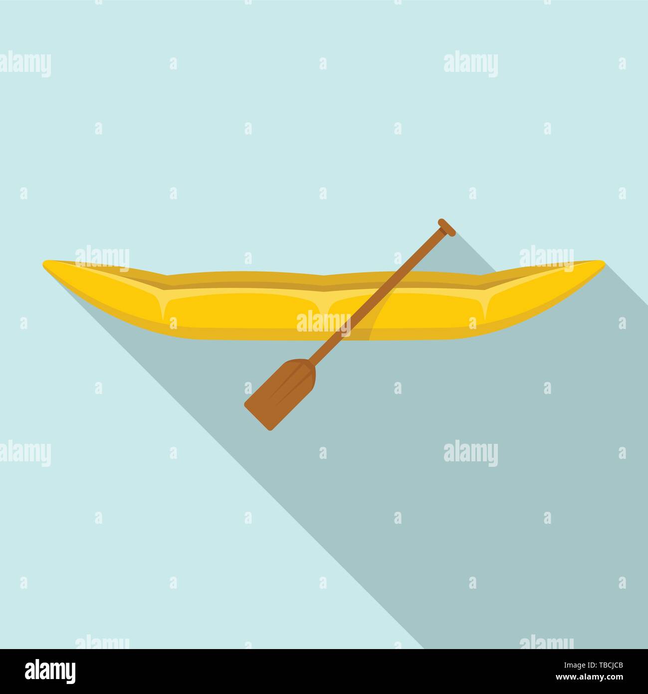 Canoa icona imbarcazione. Illustrazione piana di canoa barca icona vettoriali per il web design Illustrazione Vettoriale