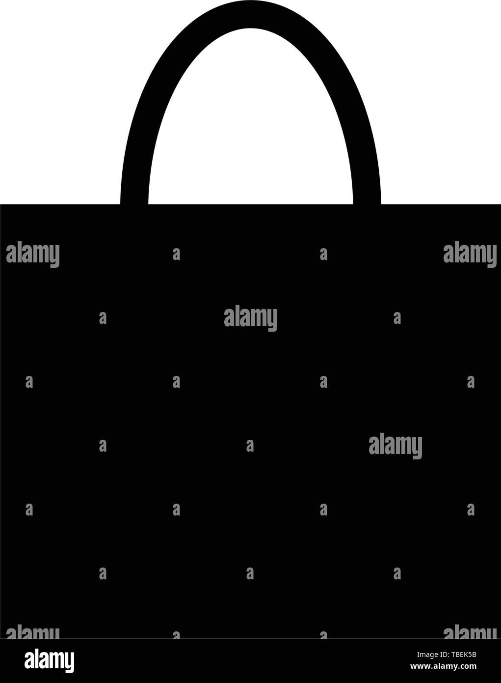Shopping bag glifo commerciale vettore icona - nero Illustrazione Vettoriale