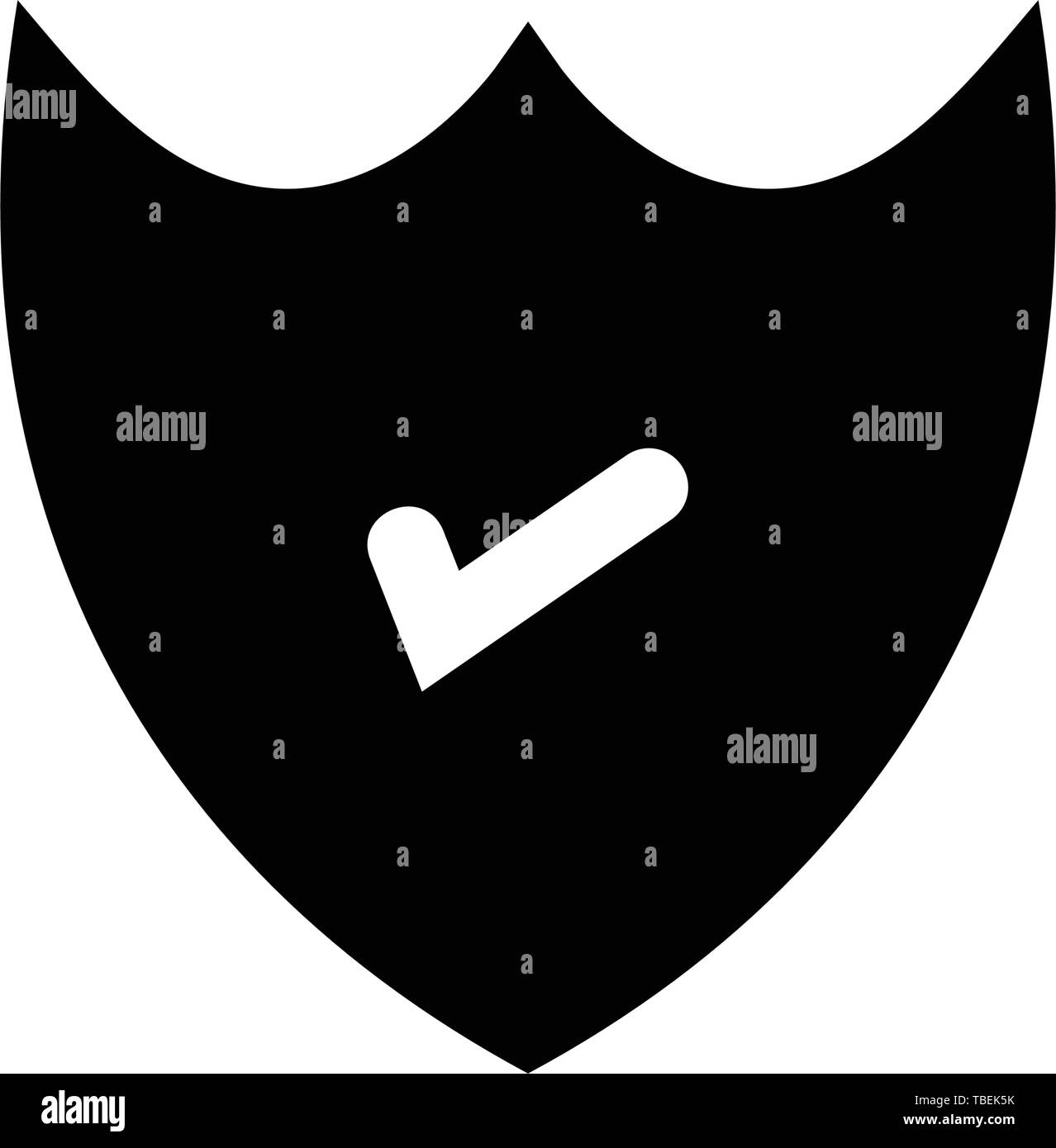 Segno di spunta icona glyph - glifo vettore icona - nero Illustrazione Vettoriale