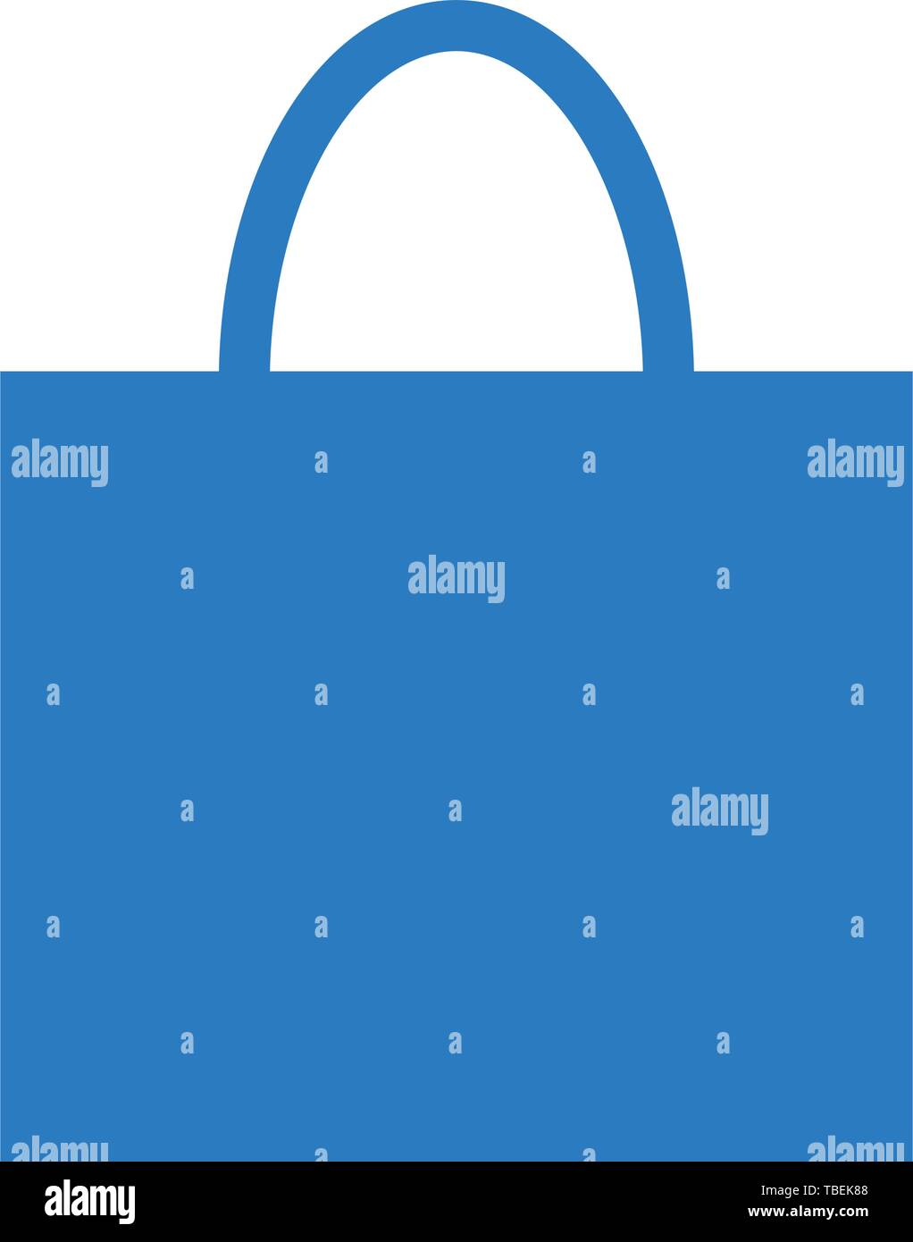 Shopping bag glifo commerciale vettore icona - blu Illustrazione Vettoriale