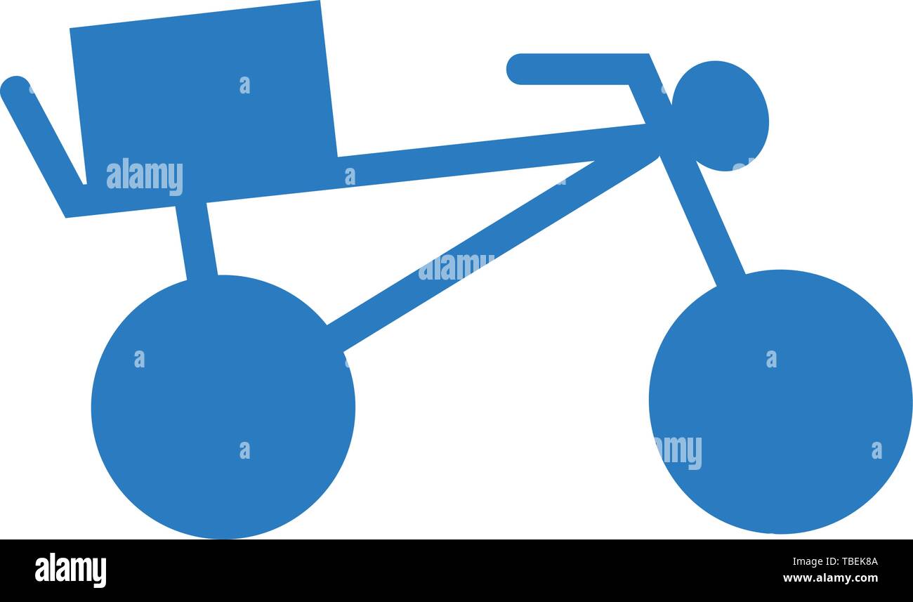 Bicicletta con una casella sul tronco - Servizio di consegna icona glyph - blu Illustrazione Vettoriale