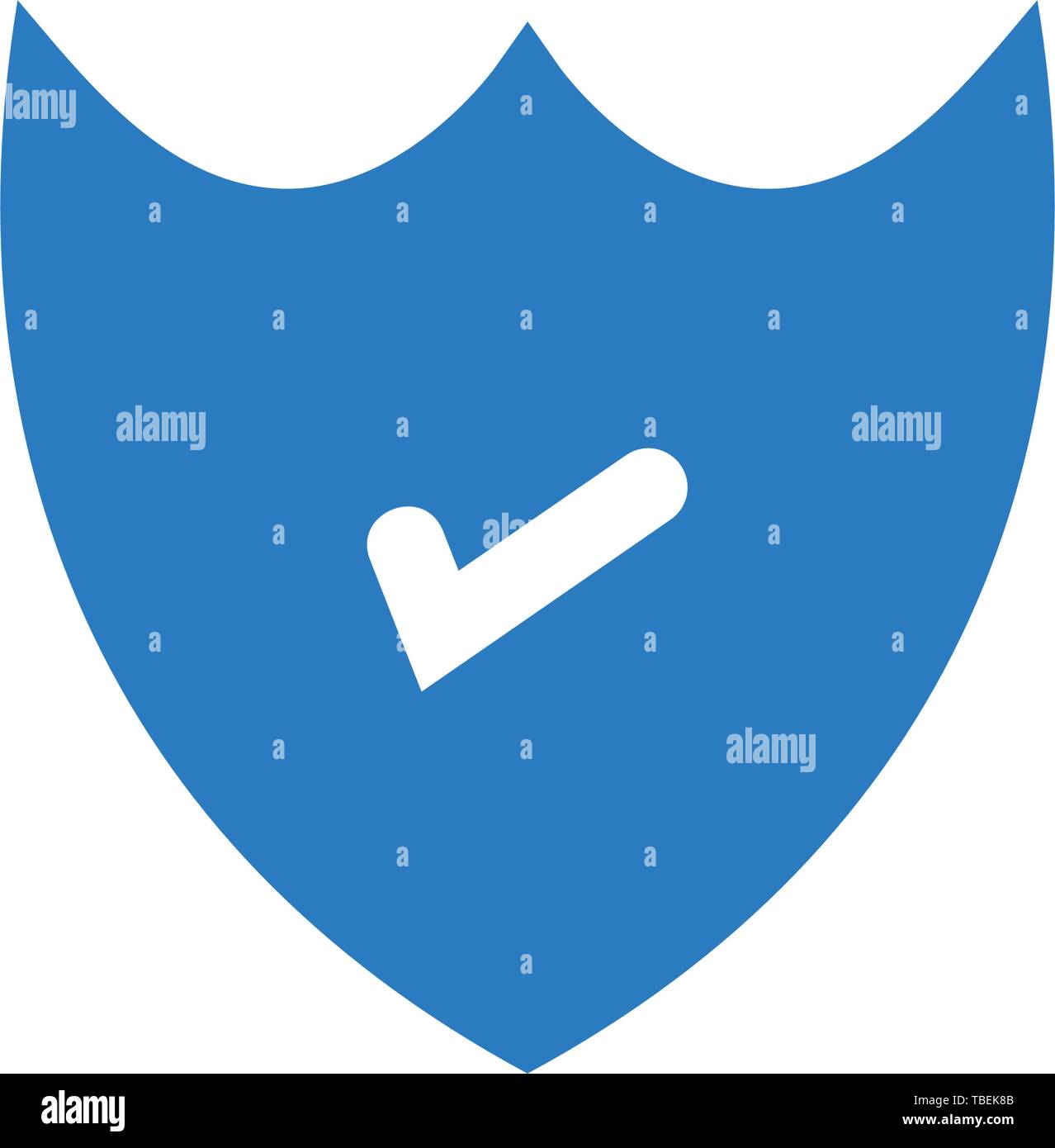 Segno di spunta icona glyph - glifo vettore icona - blu Illustrazione Vettoriale