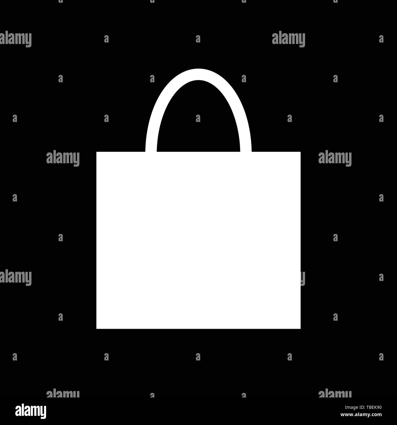 Shopping bag glifo commerciale vettore icona - bianco Illustrazione Vettoriale