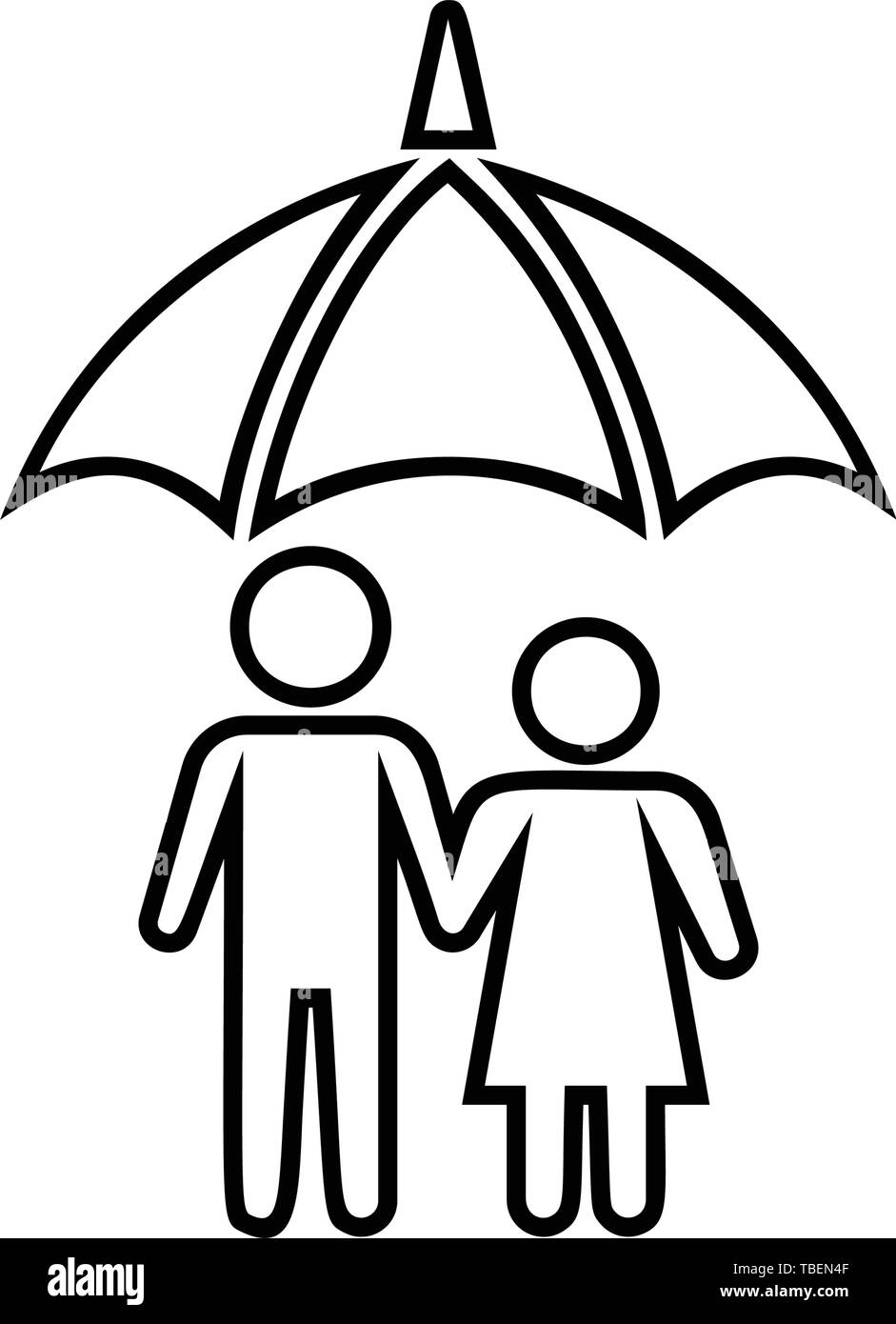 Famiglia Icona di sicurezza - Giovane protezione vettore di segno Illustrazione Vettoriale