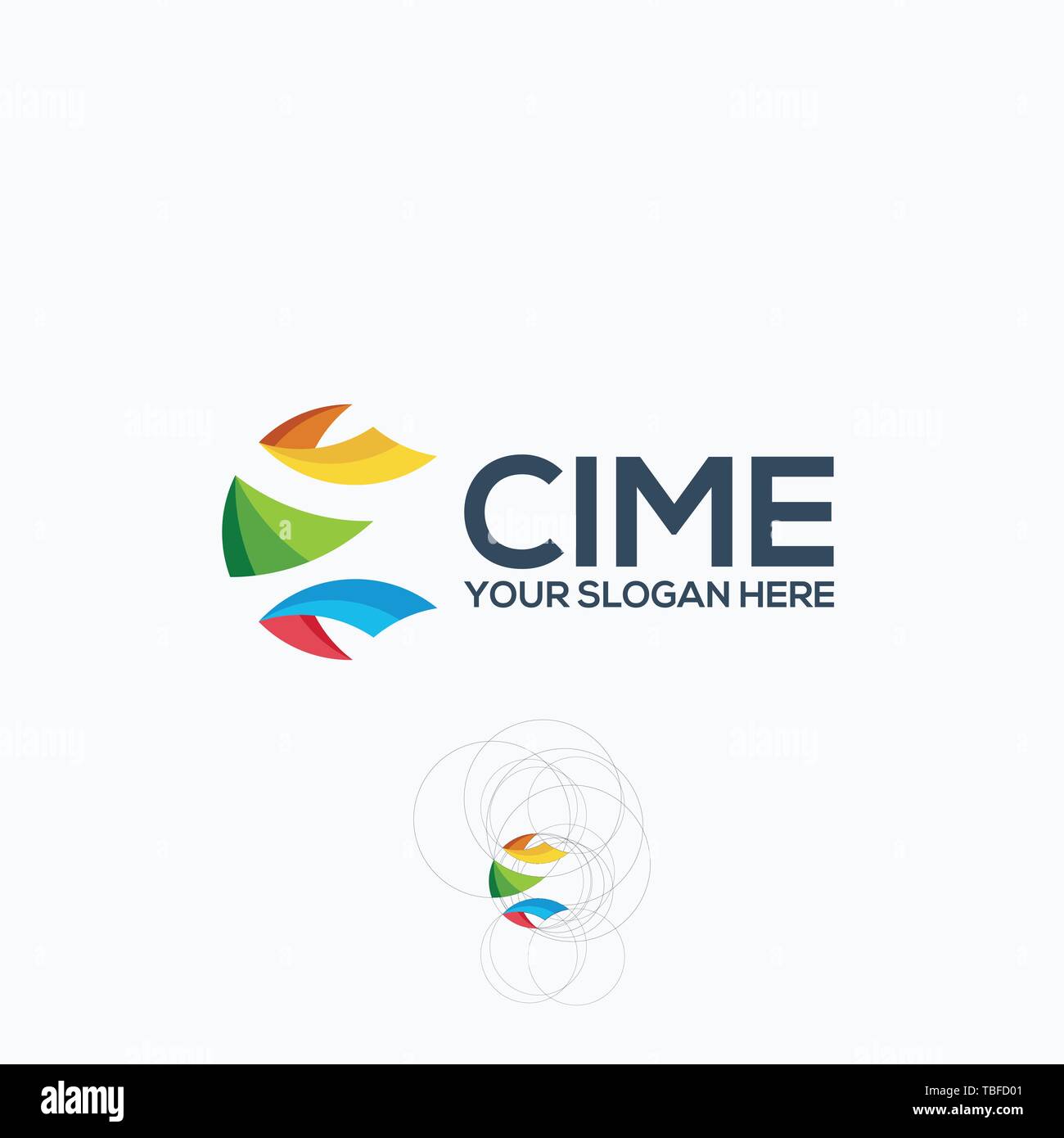 Collegare è un logo astratto ma può essere utilizzato anche come la lettera C logo. Il suo design è semplice e facile da configurare Illustrazione Vettoriale