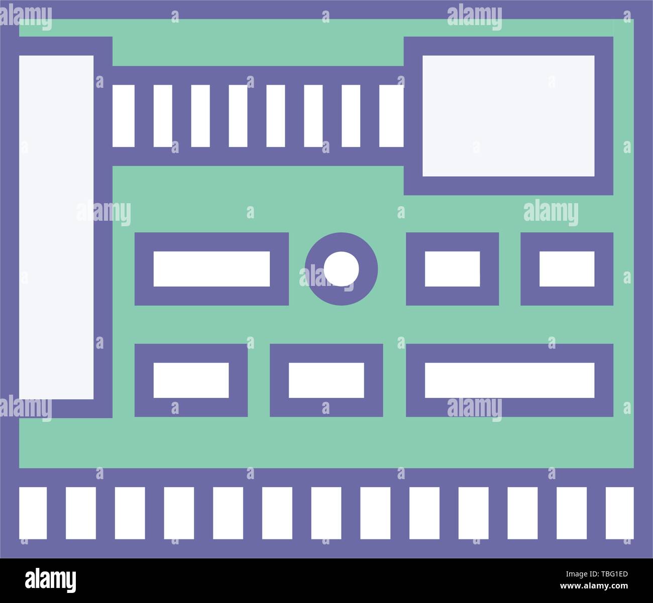 La scheda madre del computer icona - segno del processore Illustrazione Vettoriale