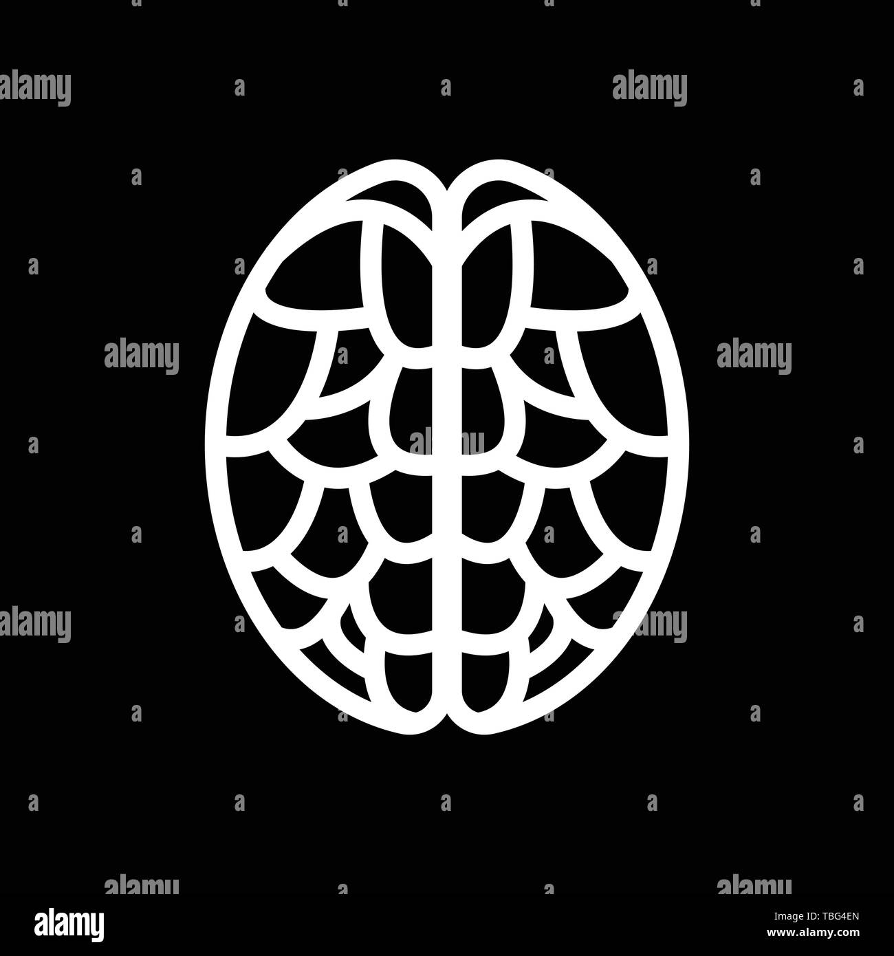 Icona del cervello vettore - segno di intelligenza Illustrazione Vettoriale