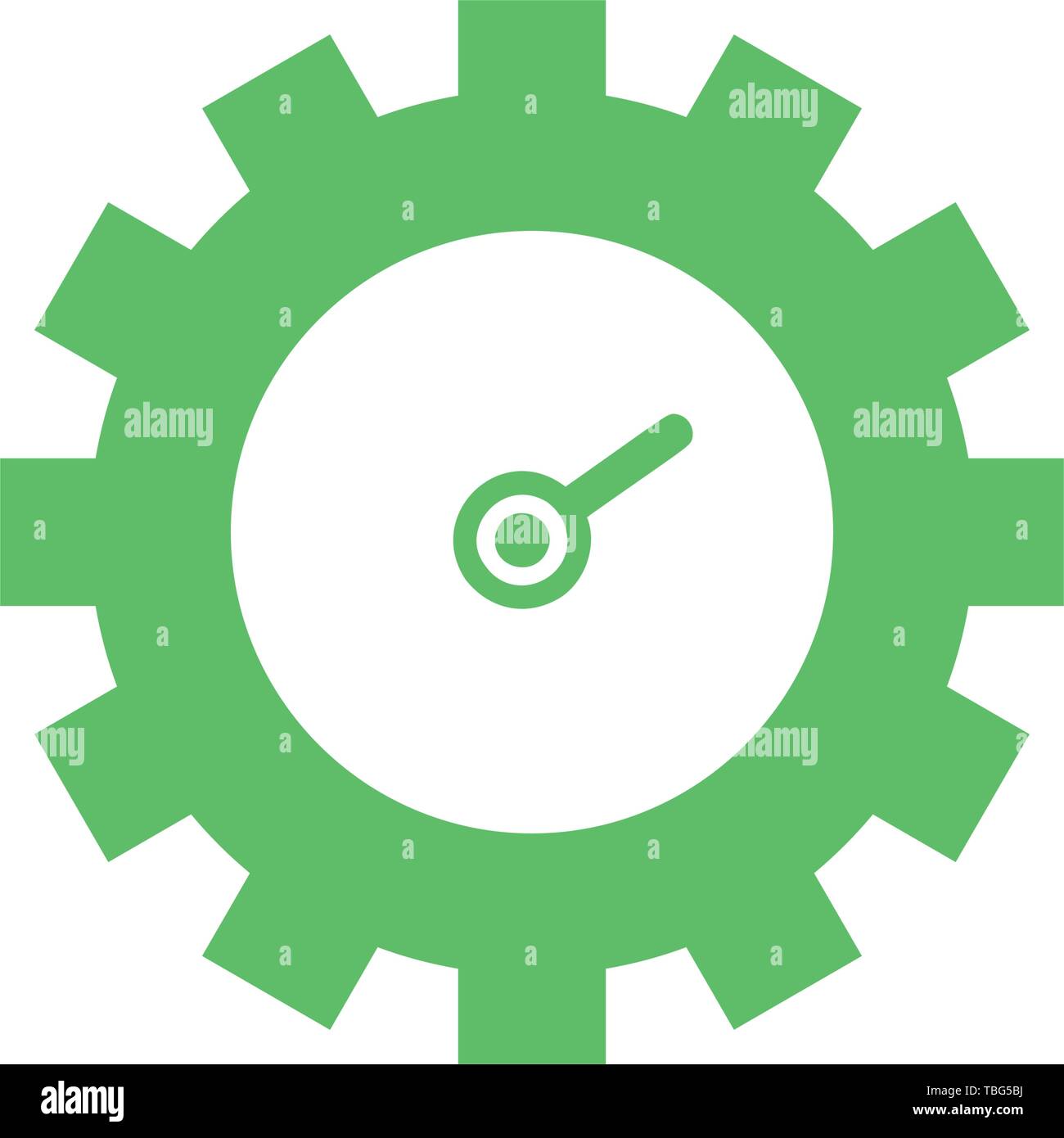 Ingranaggio orologio icona vettore - guarda il design piatto Illustrazione Vettoriale