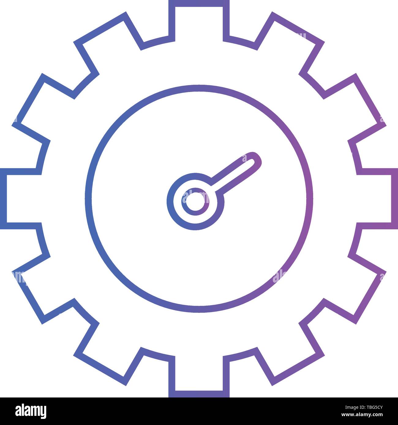 Ingranaggio orologio icona vettore - guarda il design piatto Illustrazione Vettoriale