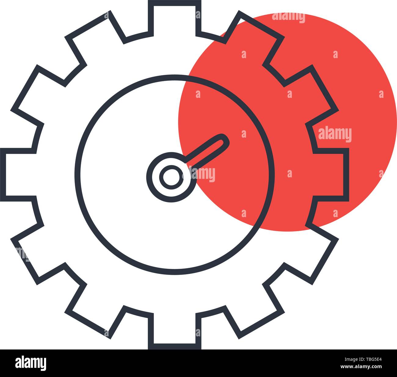 Ingranaggio orologio icona vettore - guarda il design piatto Illustrazione Vettoriale