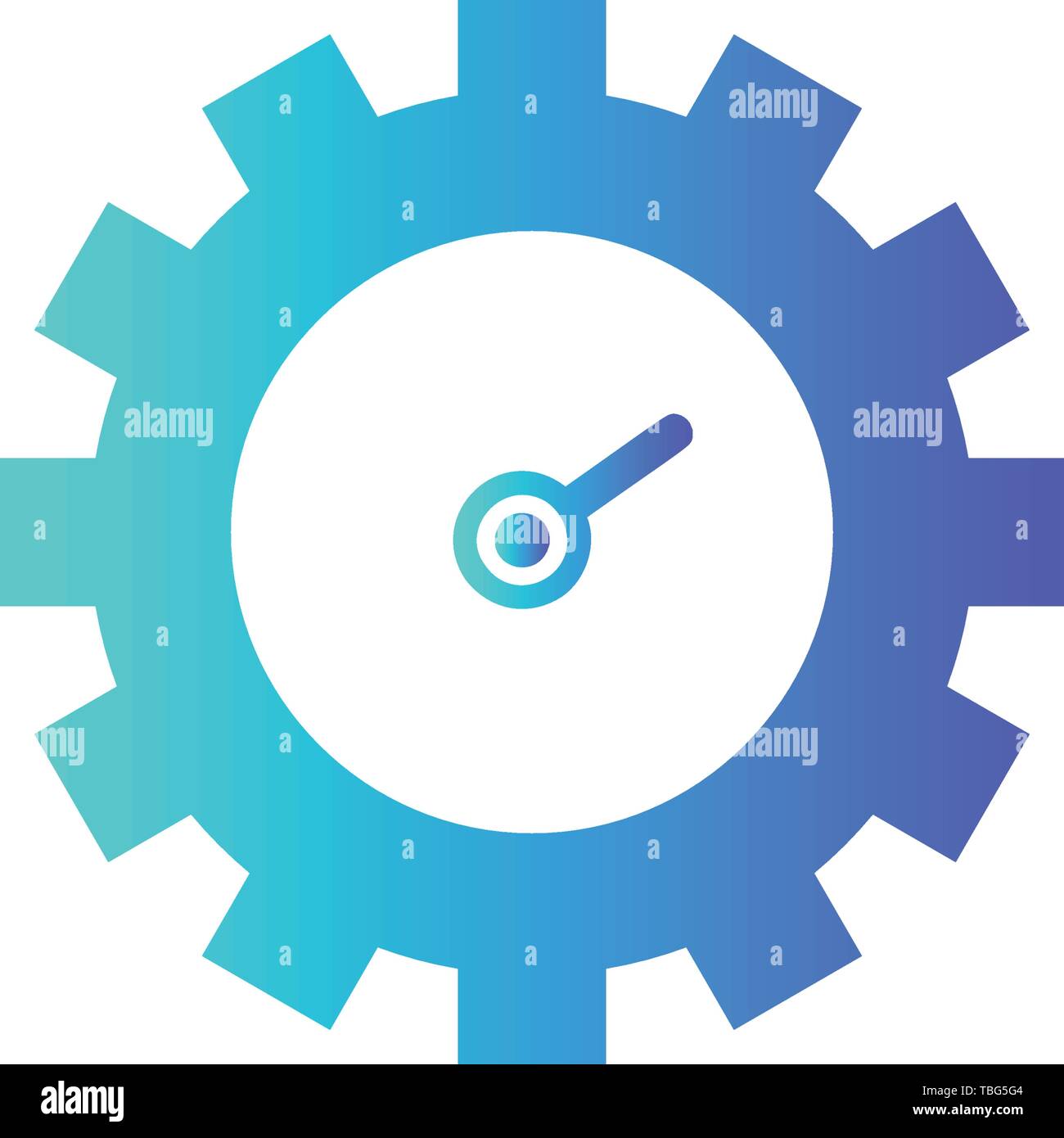 Ingranaggio orologio icona vettore - guarda il design piatto Illustrazione Vettoriale