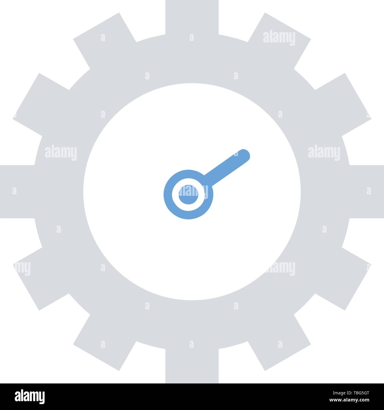 Ingranaggio orologio icona vettore - guarda il design piatto Illustrazione Vettoriale