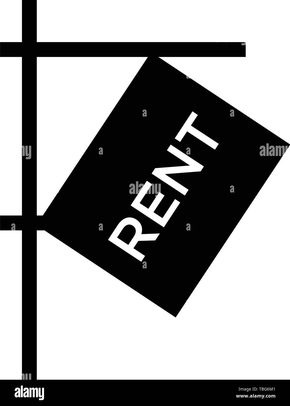 Affitto icona del segno nero del vettore - Vettore Illustrazione Vettoriale